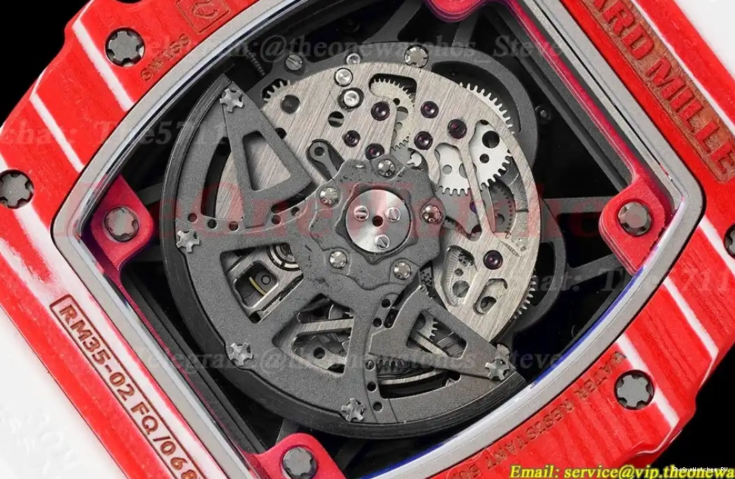 Dial on Carbon RM035-02 White Skeleton V5 RU Strap NH05A ZF 0329